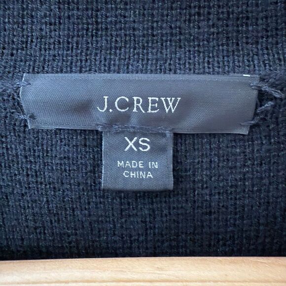 J. Crew Women's Size XS Merino Wool Blend Black Open Front Sweater Blazer - Picture 6 of 9